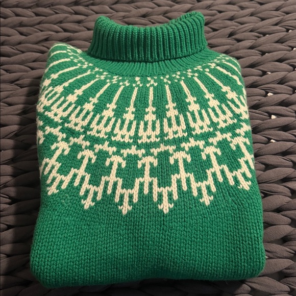 Tory Sport Court Green Mountain Fairisle Lambswool Sweater. Size Small.  NWT - Picture 10 of 10
